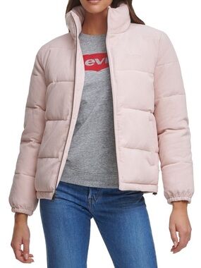 NWT Levi's Women's Corduroy Puffer Jacket in Blush Pink Size Medium